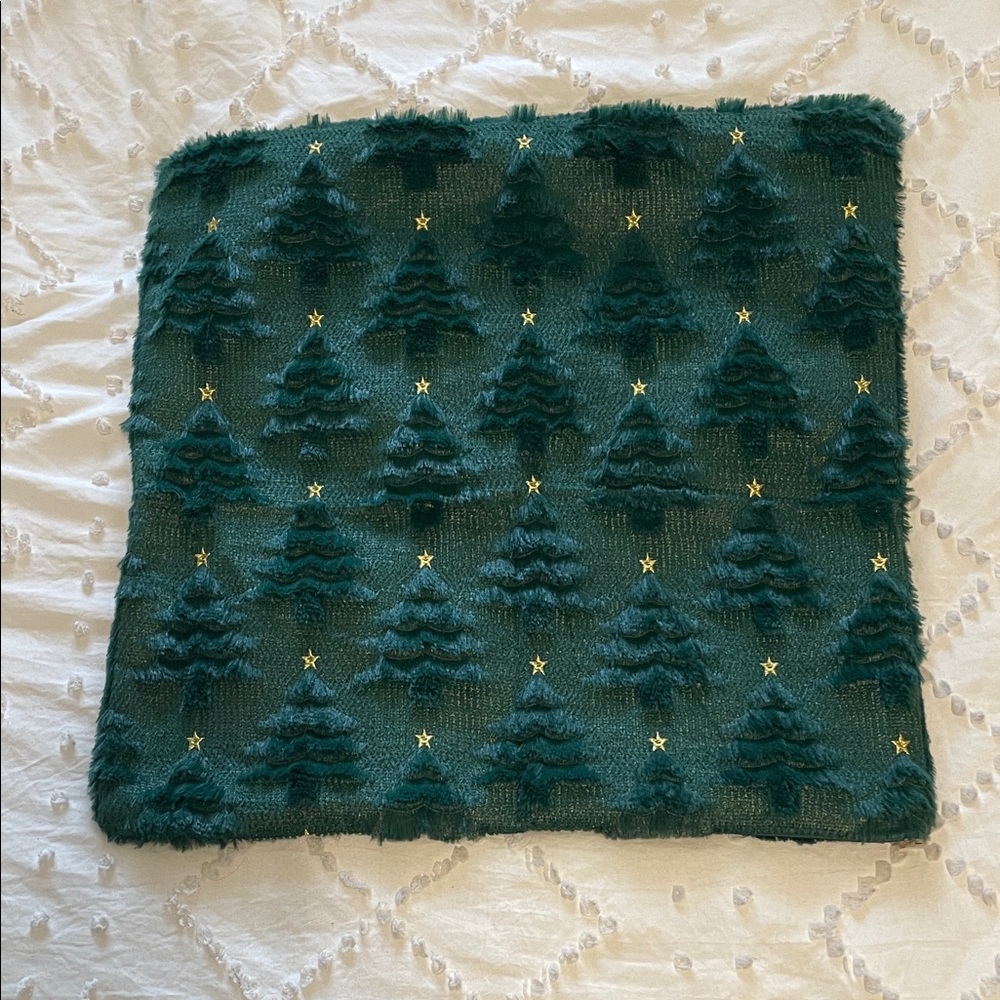 Green and Gold Christmas Tree pillow Cover textured soft new